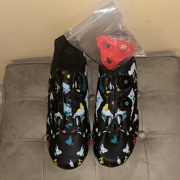 Mens Cycling Road Shoes Cleats Multicolored w/ BOA closure - Picture 6 of 7